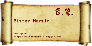 Bitter Martin névjegykártya