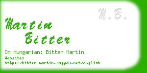 martin bitter business card